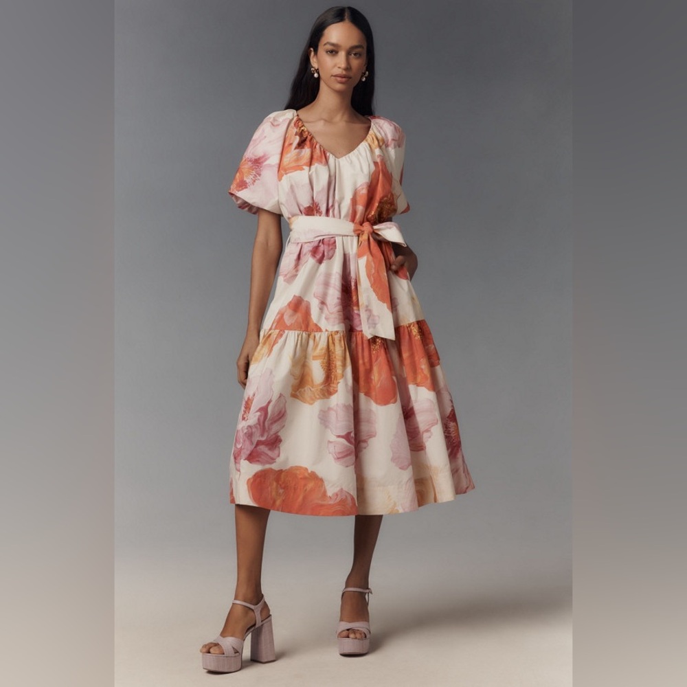 By Anthropologie Short-Sleeve Midi Tent Dress